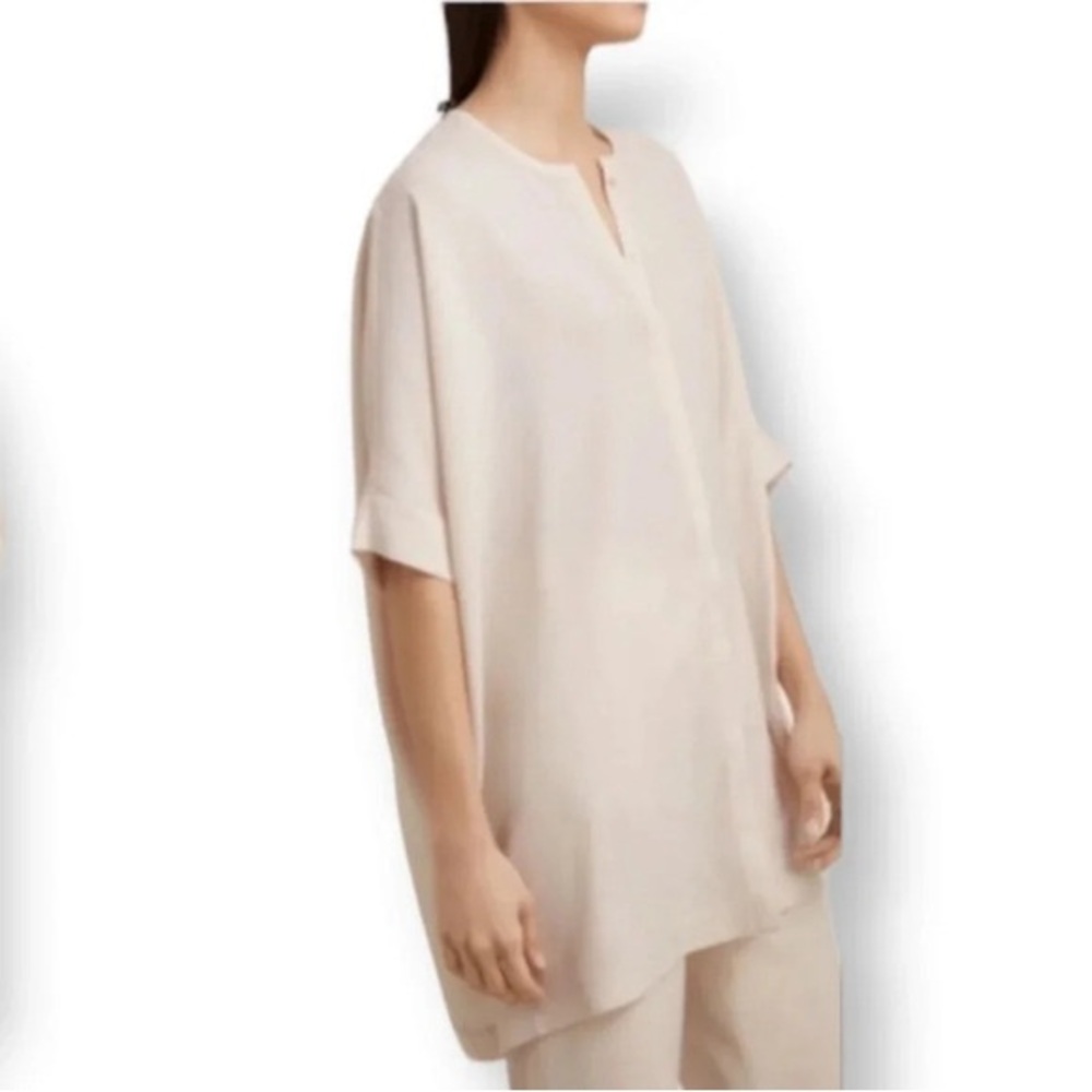 Aritzia Babaton Howard Tunic Short Sleeve Crepe Fabric Button Up Oversized XS - Picture 9 of 14